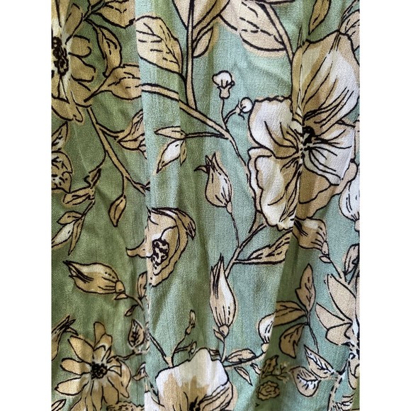 Easel green floral print Dolman off shoulder blouse size Medium - Picture 3 of 9